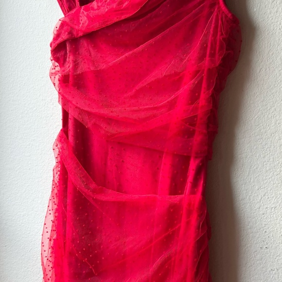 Majorelle Audrina Mini Mesh Dress in Red Size Small - Picture 9 of 14